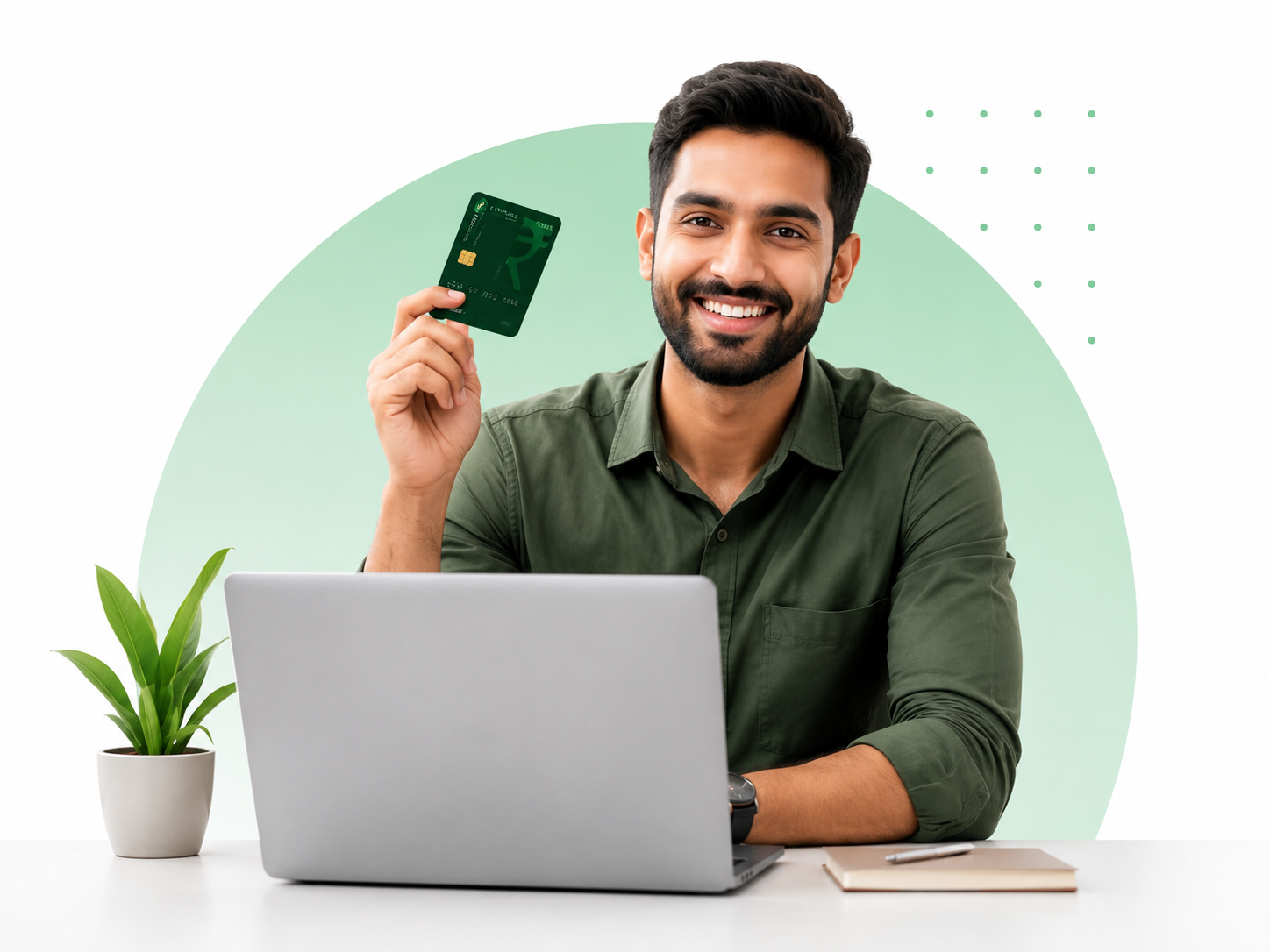 Customer holding the Flying India Fincart personal service card